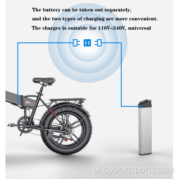 Składany rower elektryczny z grubymi oponami ze stopu aluminium